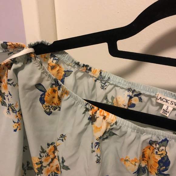 Off the Shoulder Floral Silk Top - Picture 8 of 8